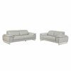 Homeroots 71 x 42 x 31 in. Modern Light Gray Leather Sofa & Loveseat 343867